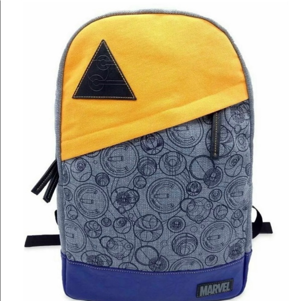 Disney Marvel Eternals Logo Backpack Kids Bag, Gray/Blue/Yellow Disney Parks new